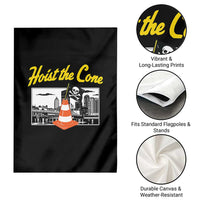 Pittsburgh Skyline Victory Hoist The Cone Meme Garden Flag Funny Sports Fan Celebration