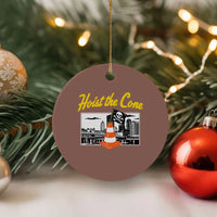Pittsburgh Skyline Victory Hoist The Cone Meme Ceramic Ornament Funny Sports Fan Celebration