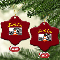 Pittsburgh Skyline Victory Hoist The Cone Meme Ceramic Ornament Funny Sports Fan Celebration