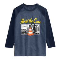 Pittsburgh Skyline Victory Hoist The Cone Meme Raglan Shirt Funny Sports Fan Celebration