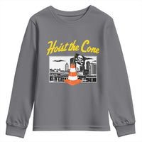 Pittsburgh Skyline Victory Hoist The Cone Meme Youth Sweatshirt Funny Sports Fan Celebration