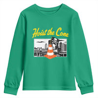 Pittsburgh Skyline Victory Hoist The Cone Meme Youth Sweatshirt Funny Sports Fan Celebration