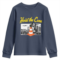 Pittsburgh Skyline Victory Hoist The Cone Meme Youth Sweatshirt Funny Sports Fan Celebration
