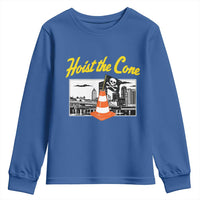 Pittsburgh Skyline Victory Hoist The Cone Meme Youth Sweatshirt Funny Sports Fan Celebration