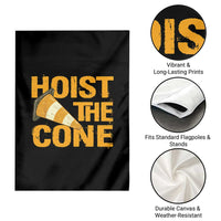 Vintage Hoist The Cone Distressed Graphic Garden Flag Funny Sports Meme Baseball Fan Victory Celebration