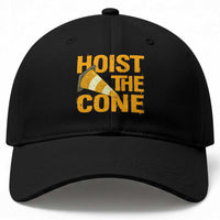 Vintage Hoist The Cone Distressed Graphic Baseball Cap Funny Sports Meme Baseball Fan Victory Celebration