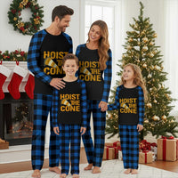 Vintage Hoist The Cone Distressed Graphic Plaid Pajama Set Funny Sports Meme Baseball Fan Victory Celebration