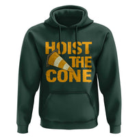 Vintage Hoist The Cone Distressed Graphic Hoodie Funny Sports Meme Baseball Fan Victory Celebration
