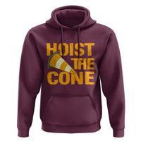 Vintage Hoist The Cone Distressed Graphic Hoodie Funny Sports Meme Baseball Fan Victory Celebration
