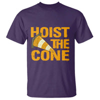 Vintage Hoist The Cone Distressed Graphic T Shirt Funny Sports Meme Baseball Fan Victory Celebration