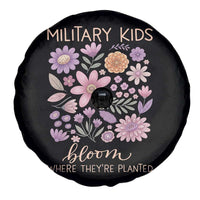 Military Kids Bloom Where They are Planted Spare Tire Cover Purple Up Month of the Military Child Floral Empowerment
