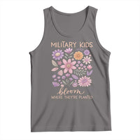 Military Kids Bloom Where They are Planted Tank Top Purple Up Month of the Military Child Floral Empowerment