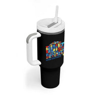 Built Different Autism Acceptance Puzzle Piece Graphic Tumbler With Handle Inspirational Neurodiversity Support