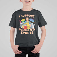 I Support Womens Sports Funny Housework Sarcastic T Shirt For Kid Edgy Humor Fan Gift