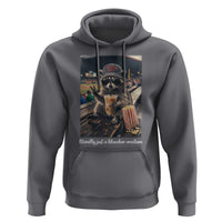 Literally Just A Bleacher Creature Funny Raccoon Baseball Graphic Hoodie Cool Game Day Fan Gift