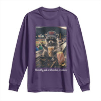 Literally Just A Bleacher Creature Funny Raccoon Baseball Graphic Long Sleeve Shirt Cool Game Day Fan Gift