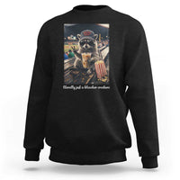Literally Just A Bleacher Creature Funny Raccoon Baseball Graphic Sweatshirt Cool Game Day Fan Gift