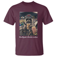 Literally Just A Bleacher Creature Funny Raccoon Baseball Graphic T Shirt Cool Game Day Fan Gift