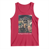 Literally Just A Bleacher Creature Funny Raccoon Baseball Graphic Tank Top Cool Game Day Fan Gift