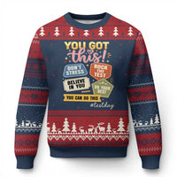 Retro Test Day Motivation You Got This Ugly Christmas Sweater Rock The Test Believe In You Inspirational Teacher