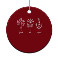 Fennel Dill Thyme Subtle FDT Ceramic Ornament Botanical Herb Line Art Political Satire