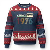 Vintage 1976 Retro Cassette Tape Graphic Ugly Christmas Sweater Awesome Since 1976 Birthday Gift
