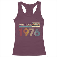 Vintage 1976 Retro Cassette Tape Graphic Racerback Tank Top Awesome Since 1976 Birthday Gift