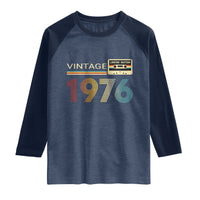 Vintage 1976 Retro Cassette Tape Graphic Raglan Shirt Awesome Since 1976 Birthday Gift