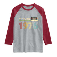Vintage 1976 Retro Cassette Tape Graphic Raglan Shirt Awesome Since 1976 Birthday Gift