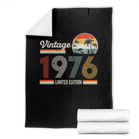 Vintage 1976 Limited Edition Throw Blanket Retro Sunset 50th Birthday Graphic