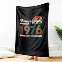 Vintage 1976 Limited Edition Throw Blanket Retro Sunset 50th Birthday Graphic