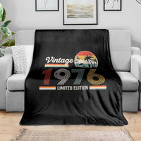 Vintage 1976 Limited Edition Throw Blanket Retro Sunset 50th Birthday Graphic