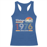 Vintage 1976 Limited Edition Racerback Tank Top Retro Sunset 50th Birthday Graphic