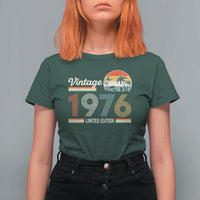 Vintage 1976 Limited Edition T Shirt For Women Retro Sunset 50th Birthday Graphic