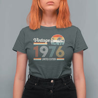 Vintage 1976 Limited Edition T Shirt For Women Retro Sunset 50th Birthday Graphic