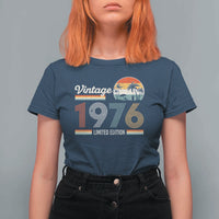 Vintage 1976 Limited Edition T Shirt For Women Retro Sunset 50th Birthday Graphic