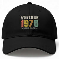 Vintage 1976 Limited Edition Baseball Cap Distressed Retro Typography 50th Birthday
