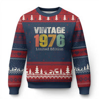 Vintage 1976 Limited Edition Ugly Christmas Sweater Distressed Retro Typography 50th Birthday