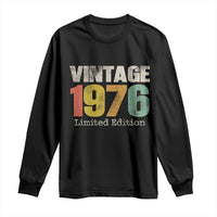 Vintage 1976 Limited Edition Long Sleeve Shirt Distressed Retro Typography 50th Birthday