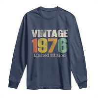 Vintage 1976 Limited Edition Long Sleeve Shirt Distressed Retro Typography 50th Birthday