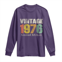 Vintage 1976 Limited Edition Long Sleeve Shirt Distressed Retro Typography 50th Birthday