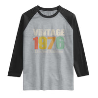 Vintage 1976 Limited Edition Raglan Shirt Distressed Retro Typography 50th Birthday