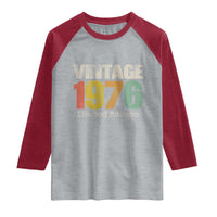 Vintage 1976 Limited Edition Raglan Shirt Distressed Retro Typography 50th Birthday