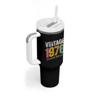 Vintage 1976 Limited Edition Tumbler With Handle Distressed Retro Typography 50th Birthday