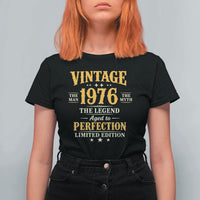 Vintage 1976 Aged to Perfection T Shirt For Women Limited Edition Retro 50th Birthday