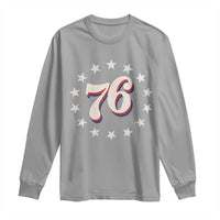 Patriotic Retro 76 American Flag Stars Circle Long Sleeve Shirt 1976 Milestone Birthday Graphic