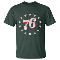 Patriotic Retro 76 American Flag Stars Circle T Shirt 1976 Milestone Birthday Graphic