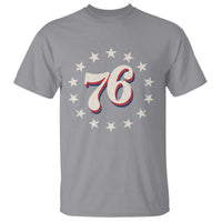 Patriotic Retro 76 American Flag Stars Circle T Shirt 1976 Milestone Birthday Graphic