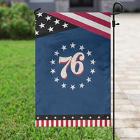 Retro 76 American Flag Stars Circle Patriotic Garden Flag 1976 Milestone Birthday Graphic