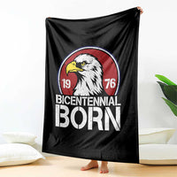 Patriotic Bicentennial Born 1976 Throw Blanket American Bald Eagle 50th Birthday